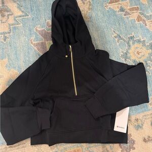 Scooba oversized half zip hoodie gold zipper